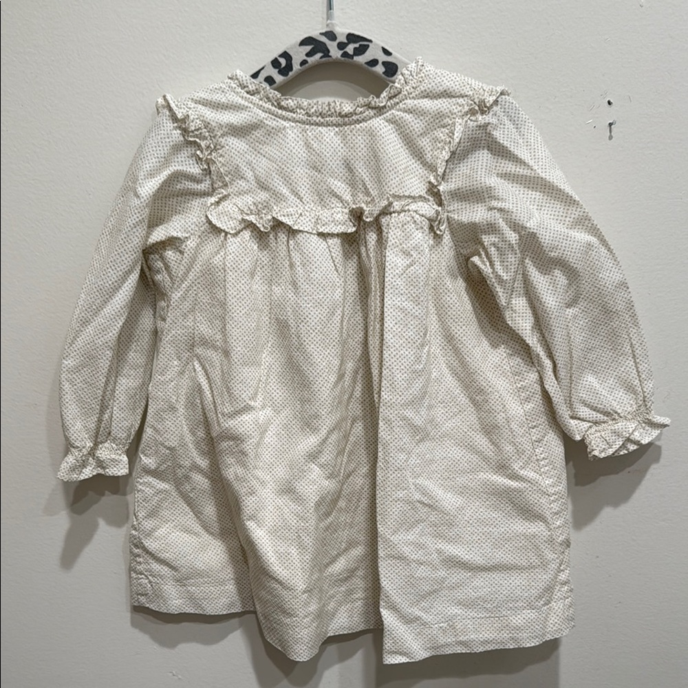 Bonpoint Cream and Gray Patterned Dress